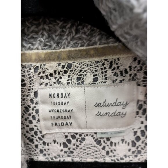 Saturday Sunday Anthropologie Womens Cascading Cardigan Small Gray Chunky BOHO - Picture 3 of 8